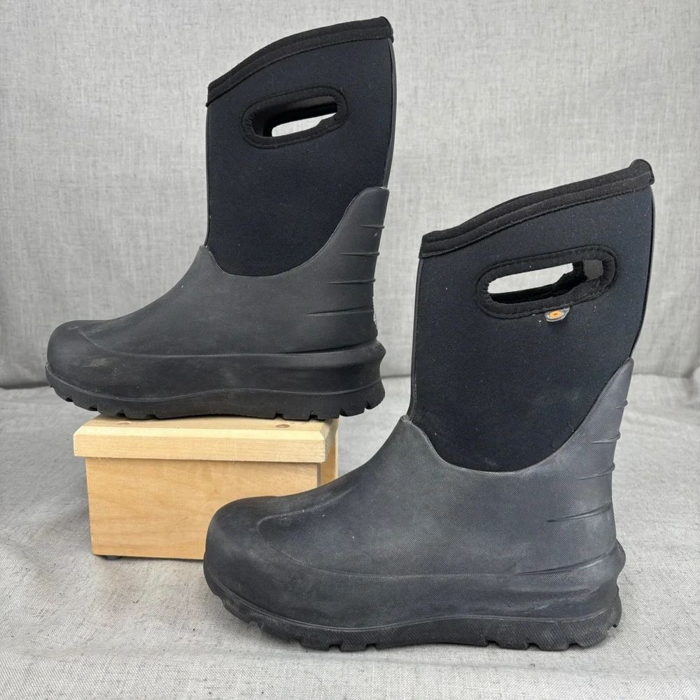 Bogs Neo-Classic Rain Boots Solid Black Waterproof Insulated Winter Boots Size 5